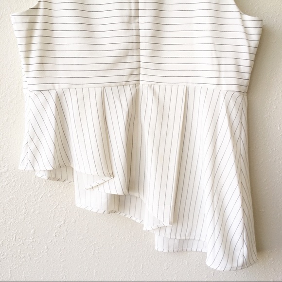 Elle Striped Asymmetrical Peplum Top - Picture 4 of 5
